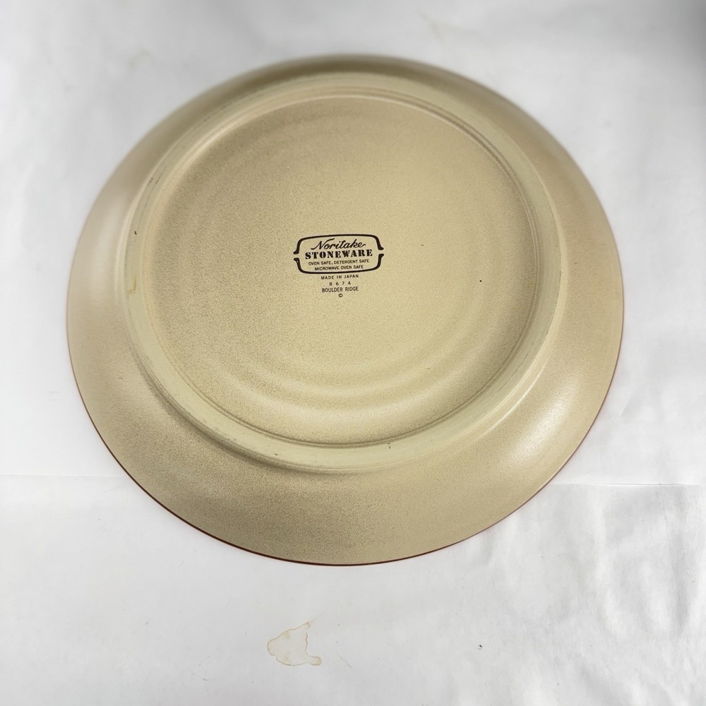 Vintage Noritake Stoneware Boulder Ridge Turquoise 10.25" Dinner Plate 8674 - Picture 2 of 3
